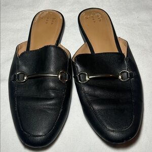 a new day Black Mules with Silver Accent